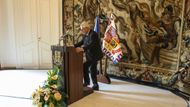 Miloš Zeman na své tiskové konferenci po jednání s předsedy.