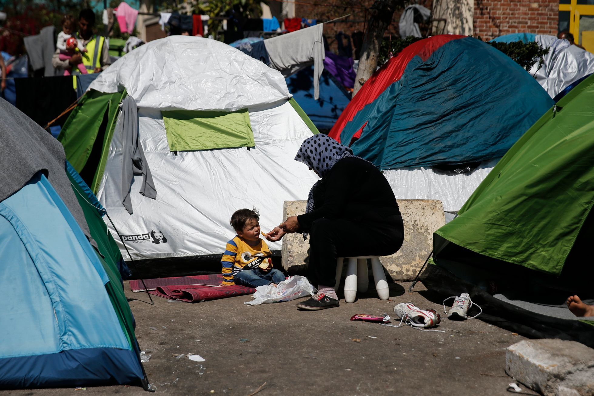 Uprchlíci v řeckém přístavu Pireus