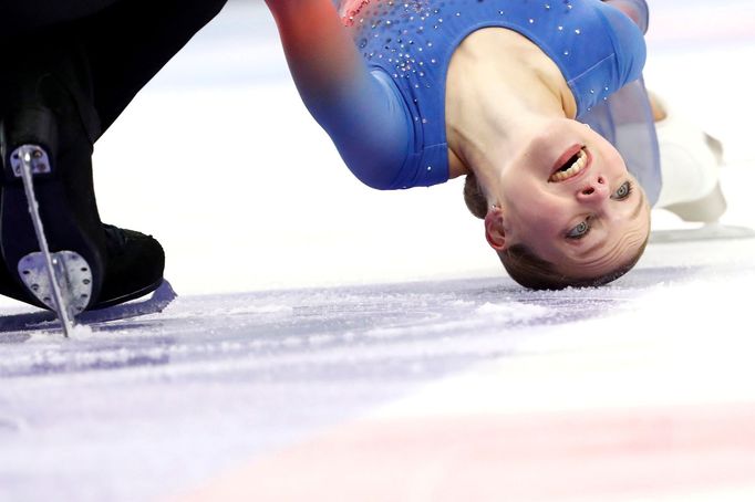 Maďarský krasobruslařský pár Ioulia Chtchetininová - Mark Magyar při závodech v Soči