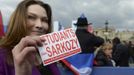 Carla Bruni-Sarkozy the wife of France's President and UMP party candidate for the 2012 French presidential elections Sarkozy attends a political rally on the place de la Concorde in Paris