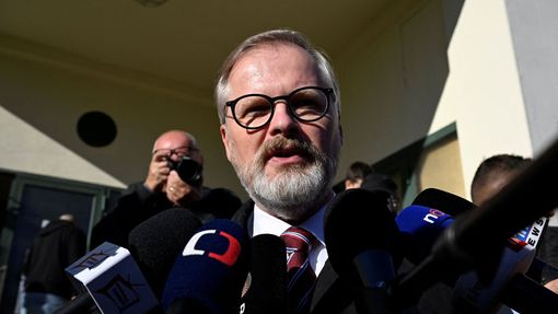 Premiér a lídr koalice Spolu Petr Fiala odvolil v Brně.