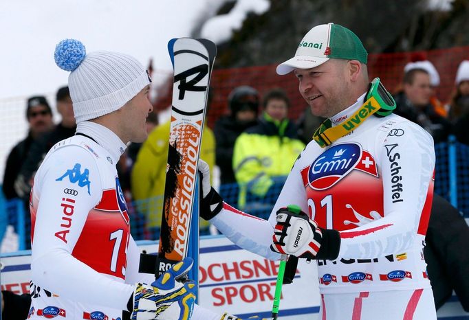 SP ve sjezdu, Wengen: Christof Innerhofer a Klaus Kröll