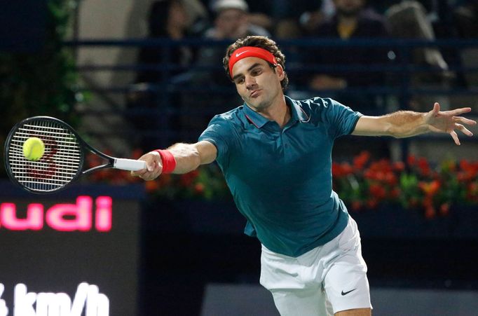 Roger Federer na turnaji v Dubaji 2014