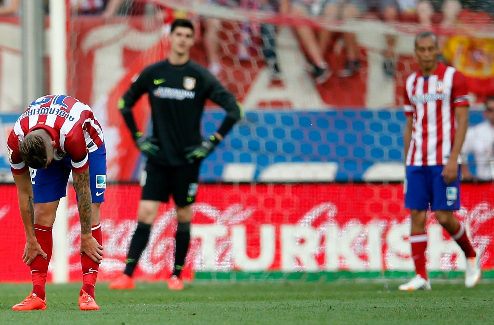 Atletico Madrid's Alderweireld, Goalkeeper Courtois And Miranda React ...