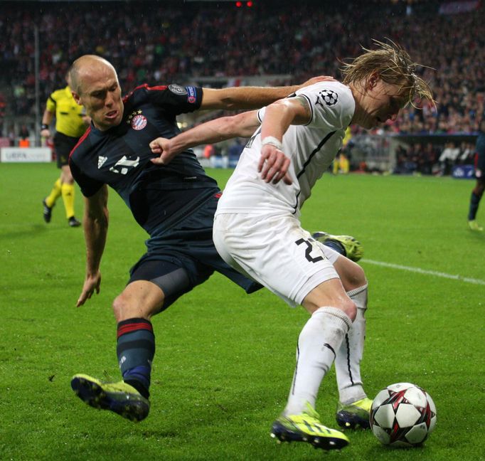 LM, Bayern Mnichov - Plzeň: Arjen Robben - František Rajtoral