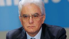 Sergio Mattarella attends a meeting in Rome