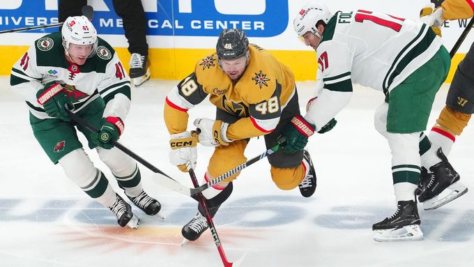 Tomáš Hertl (48) v zápase play off NHL Vegas - Minnesota