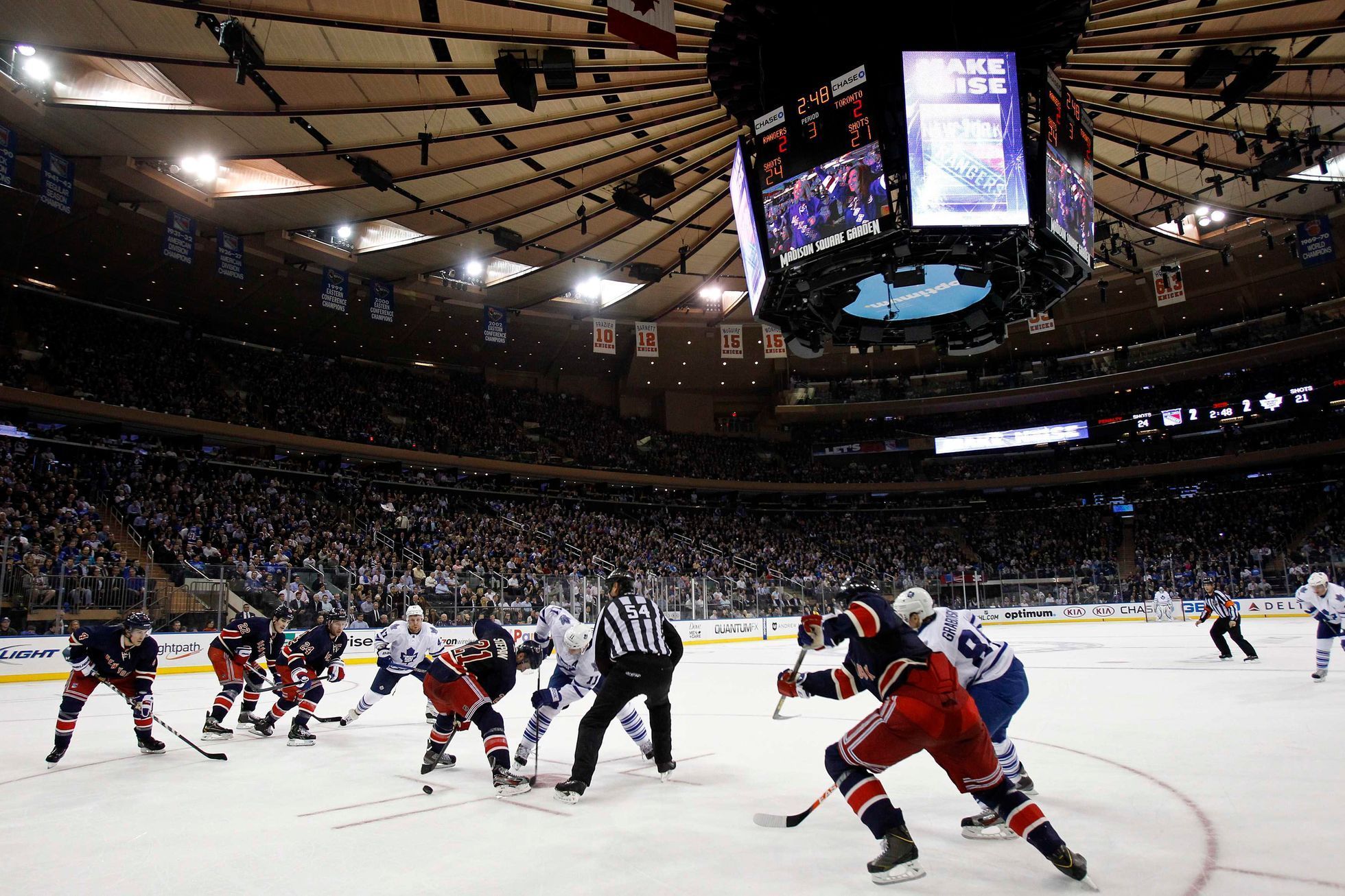 Rangers vs Maple Leafs v Madison Square Garden