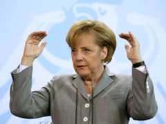 Německá ekonomika? Poroste... doufejme. Kancléřka Angela Merkelová během tiskové konference v Berlíně.
