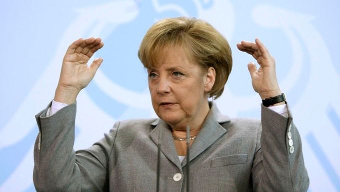 Německá ekonomika? Poroste... doufejme. Kancléřka Angela Merkelová během tiskové konference v Berlíně.