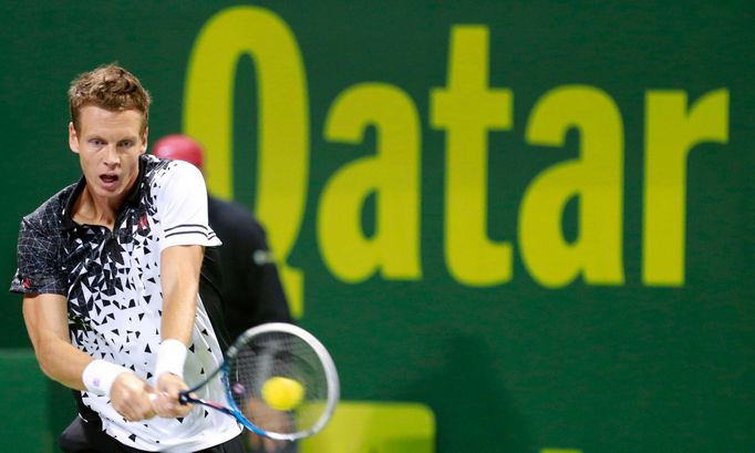 Tomáš Berdych na turnaji v Dauhá 2014