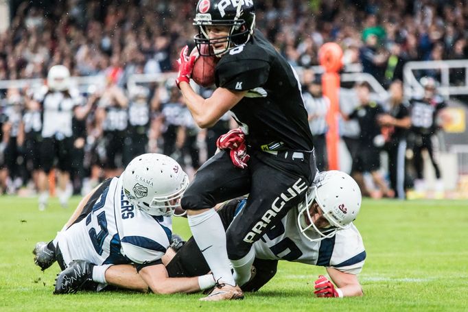 Finále ligy amerického fotbalu mezi Black Panthers a Ostrava Steelers.