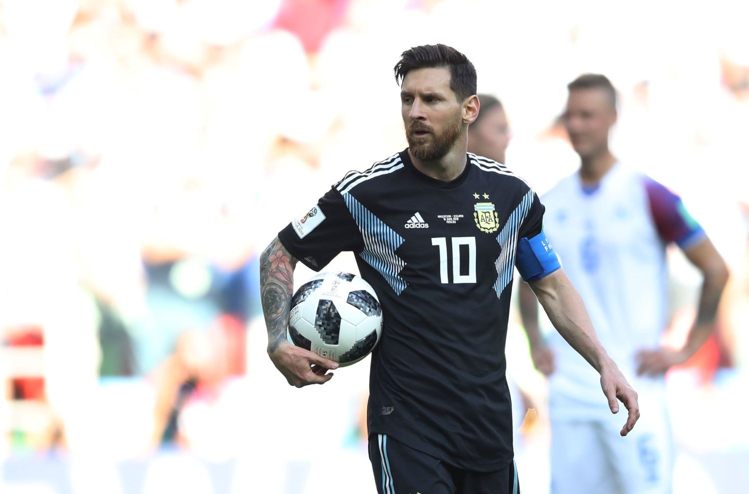 Lionel Messi v zápase Argentina - Island na MS 2018