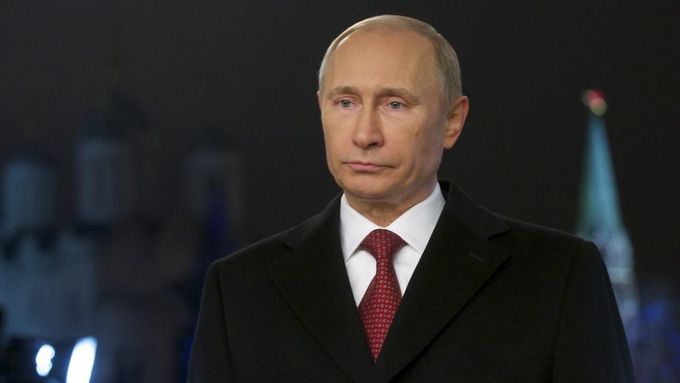 Rueská prezident Vladimír Putin během předtáčení tradičního novoročního projevu.
