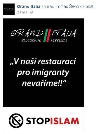 Grand Italia - Pro imigranty nevaříme