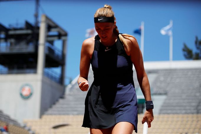 Petra Kvitová v zápase prvního kola French Open 2021