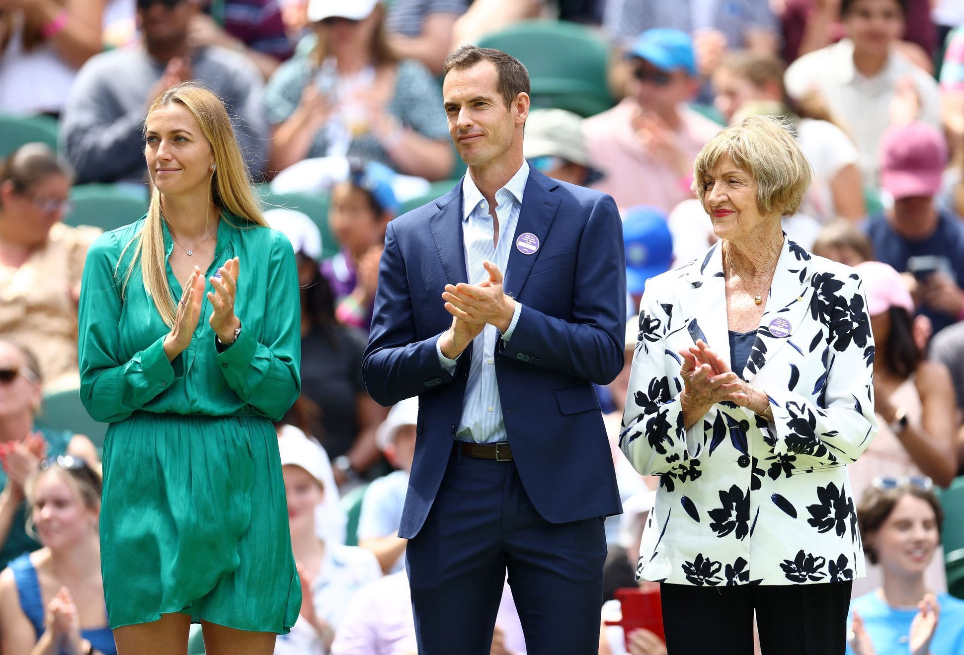 Wimbledon 2022, middle sunday (Petra Kvitová, Andy Murray, Margaret Courtová)