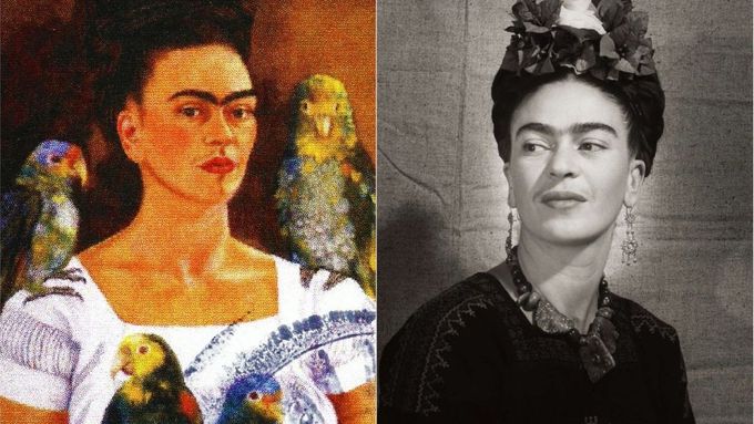 Mexická malířka Frida Kahlo namalovala řadu svých autoportrétů.