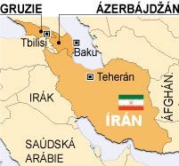Mapa Írán, Gruzie, Ázerbájdžán
