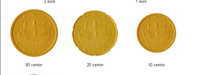 Slovenské euro: zadní strana 50 a 20 cent