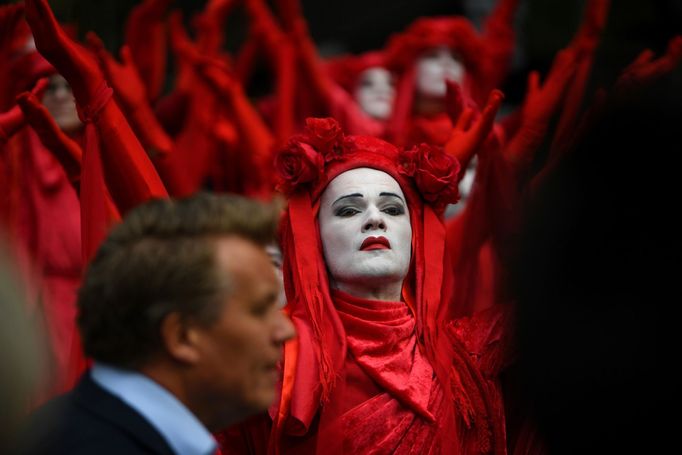 Demonstrace Extinction Rebellion v Melbourne.