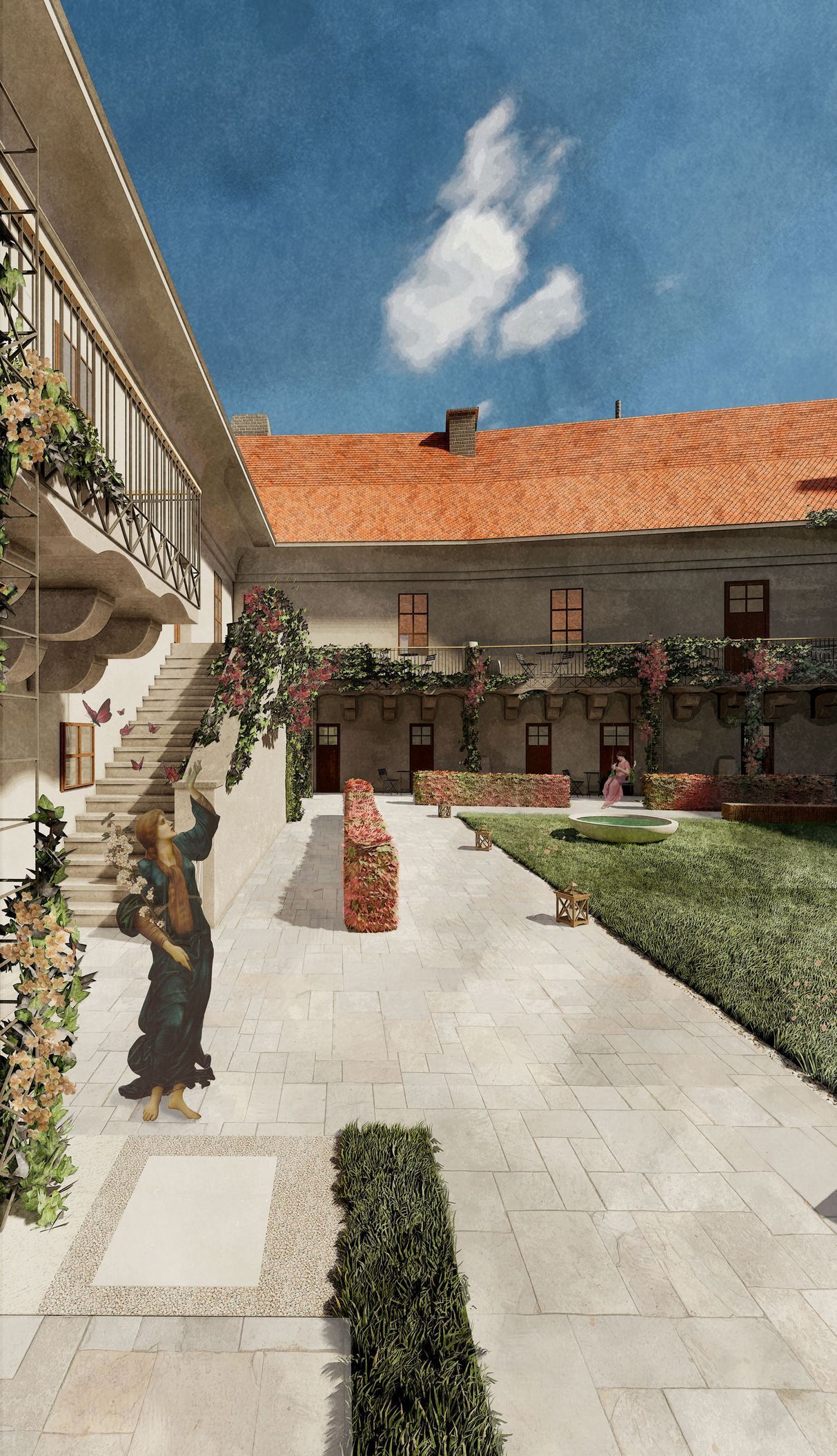 zámek, zámek Bzí, rekonstrukce, vizualizace, architektura