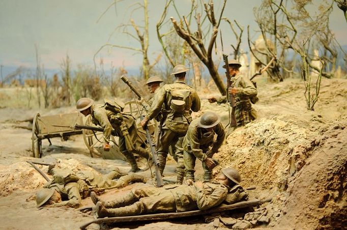 Dioramas depicting famous battles involving Australian military forces. Australian War Memorial in C