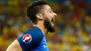 Euro 2016, Francie-Rumunsko:  Olivier Giroud slaví gól na 1:0