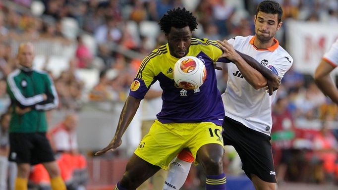 Valencia vs. Swansea, duel Evropské ligy (Wilfried Bony)