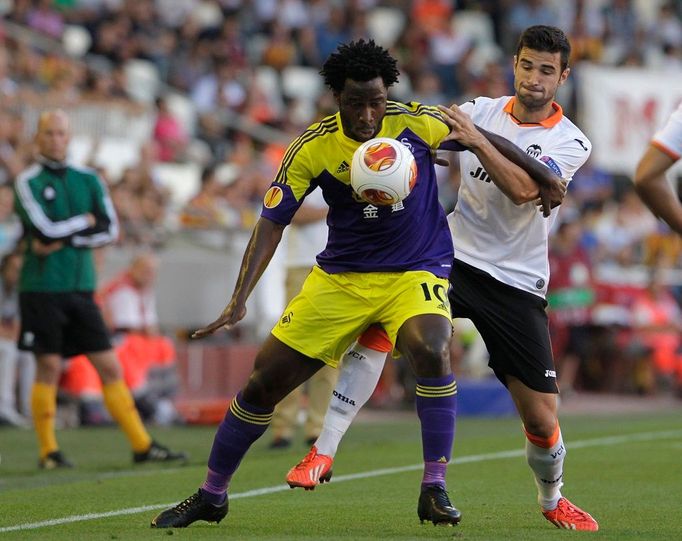 Valencia vs. Swansea, duel Evropské ligy (Wilfried Bony)