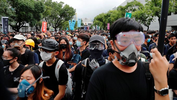 Masové demonstrace v Hongkongu, ilustrační foto ze září letošního roku.