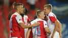 4. kolo Fortuna:Ligy 2020/21, Slavia - Teplice: Radost fotbalistů Slavie.