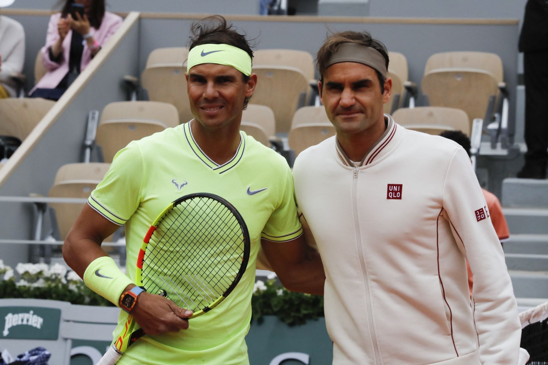 Rafael Nadal a Roger Federer na French Open 2019