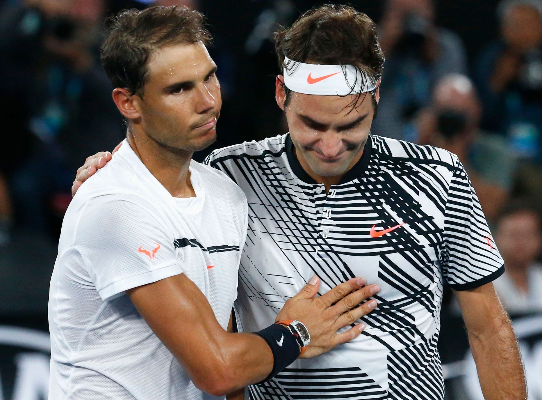 Rafael Nadal a Roger Federer po finále Australian Open 2017