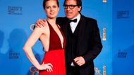 Amy Adams a režisér Špinavého triku David O. Russell.