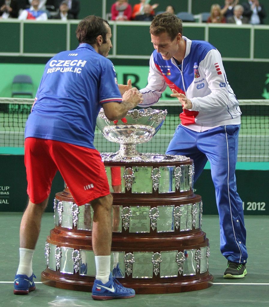 Čeští tenisté vyhráli Davis Cup 2012 (Štěpánek a Berdych)