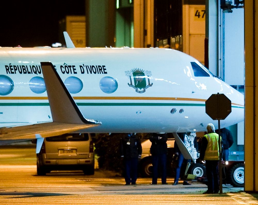 Letadlo s Laurentem Gbagbou