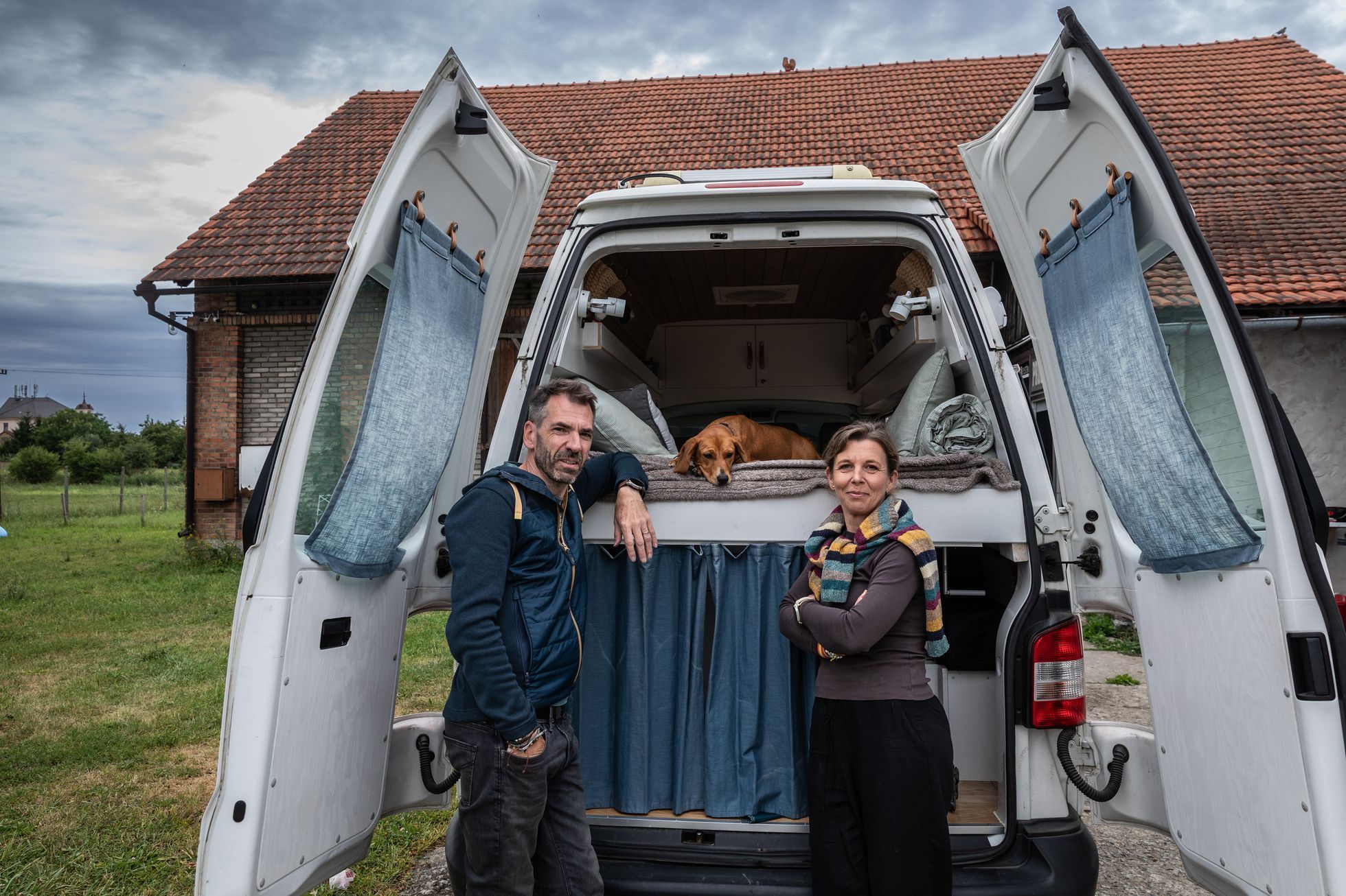 rychtaříková, rychtařík, obytná auta, nomádi, cestování, dodávka