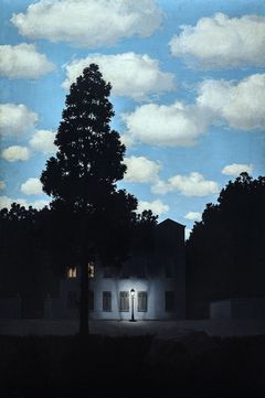 Malba Říše světla od Reného Magritta, 1954.