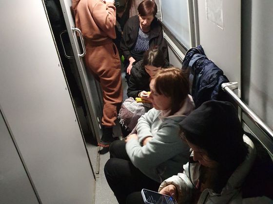 On trains from Ukraine, people often spend long hours on the ground.