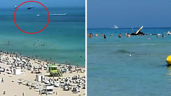 Vrtulník havaroval jen kousek od pláže plné lidí. Nehodu zachytila kamera; Zdroj foto: Aktuálně.cz