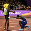 Finále sprintu na 100 metrů na MS v Londýně (Usain Bolt a Justin Gatlin)