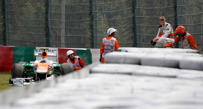 Německý pilot F1 Nico Hulkenberg při kvalifikaci na VC Japonska 2012 v Suzuce.