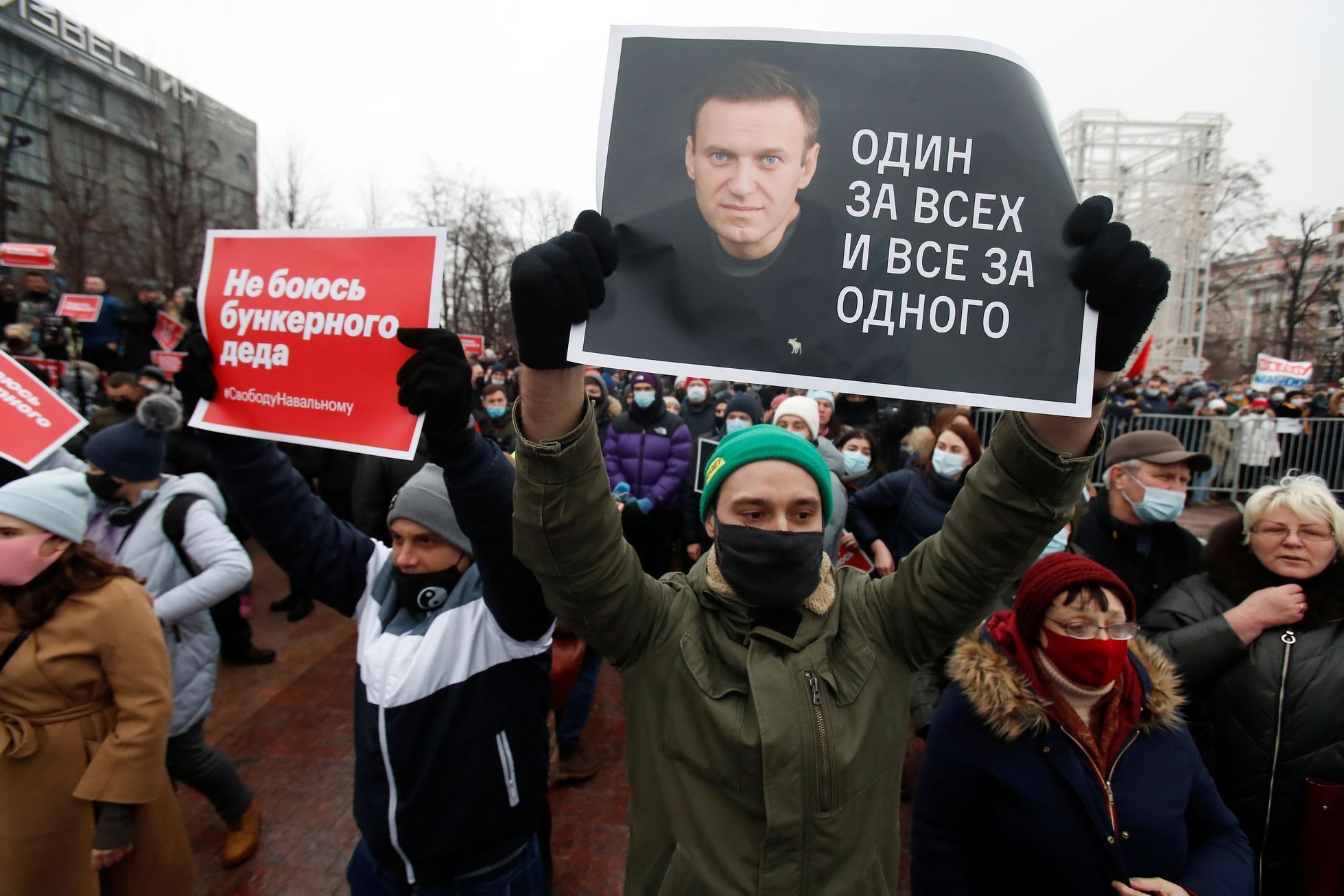 Příznivci Navalného protestují v Moskvě