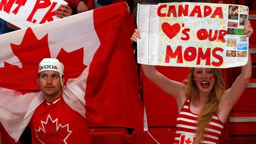 Hokej, MS 2013, Česko - Kanada: fanoušci Kanady