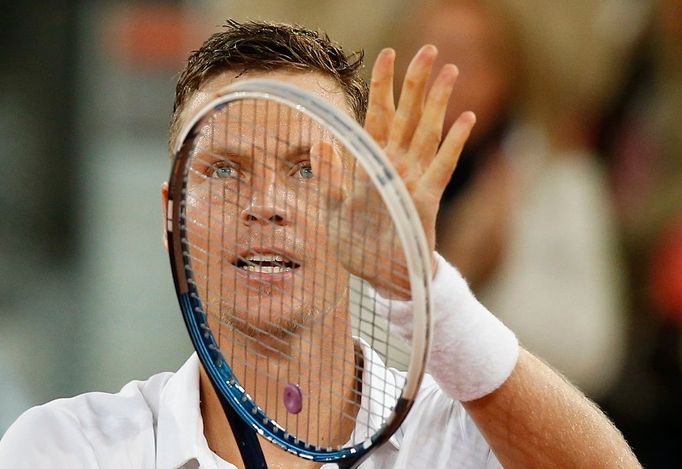 Tomáš Berdych na tenisovém turnaji v Madridu.