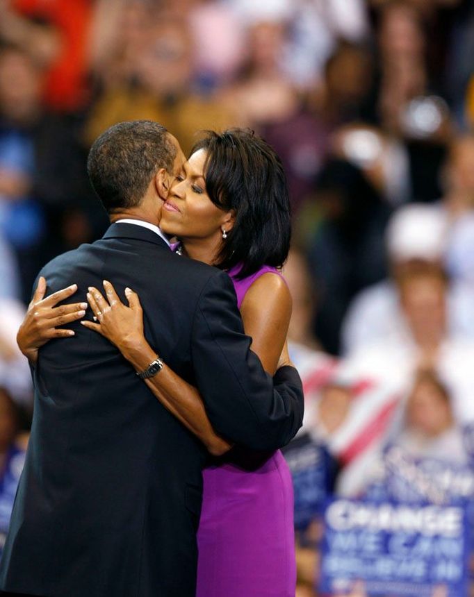 První metu jsme spolu zvládli... Barack Obama s manželkou Michelle.