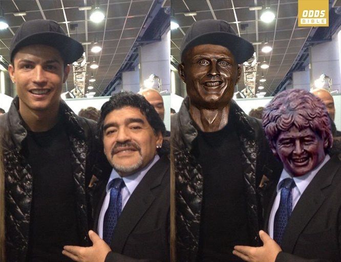 Nepovedené sochy: Diego Maradona, Cristiano Ronaldo