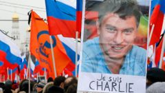 Smuteční pochod k uctění památky zavražděného Borise Němcova.