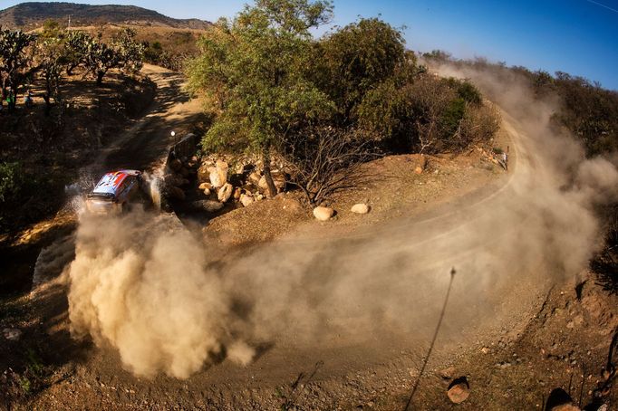 Thierry Neuville v Hyundai při Mexické rallye 2020